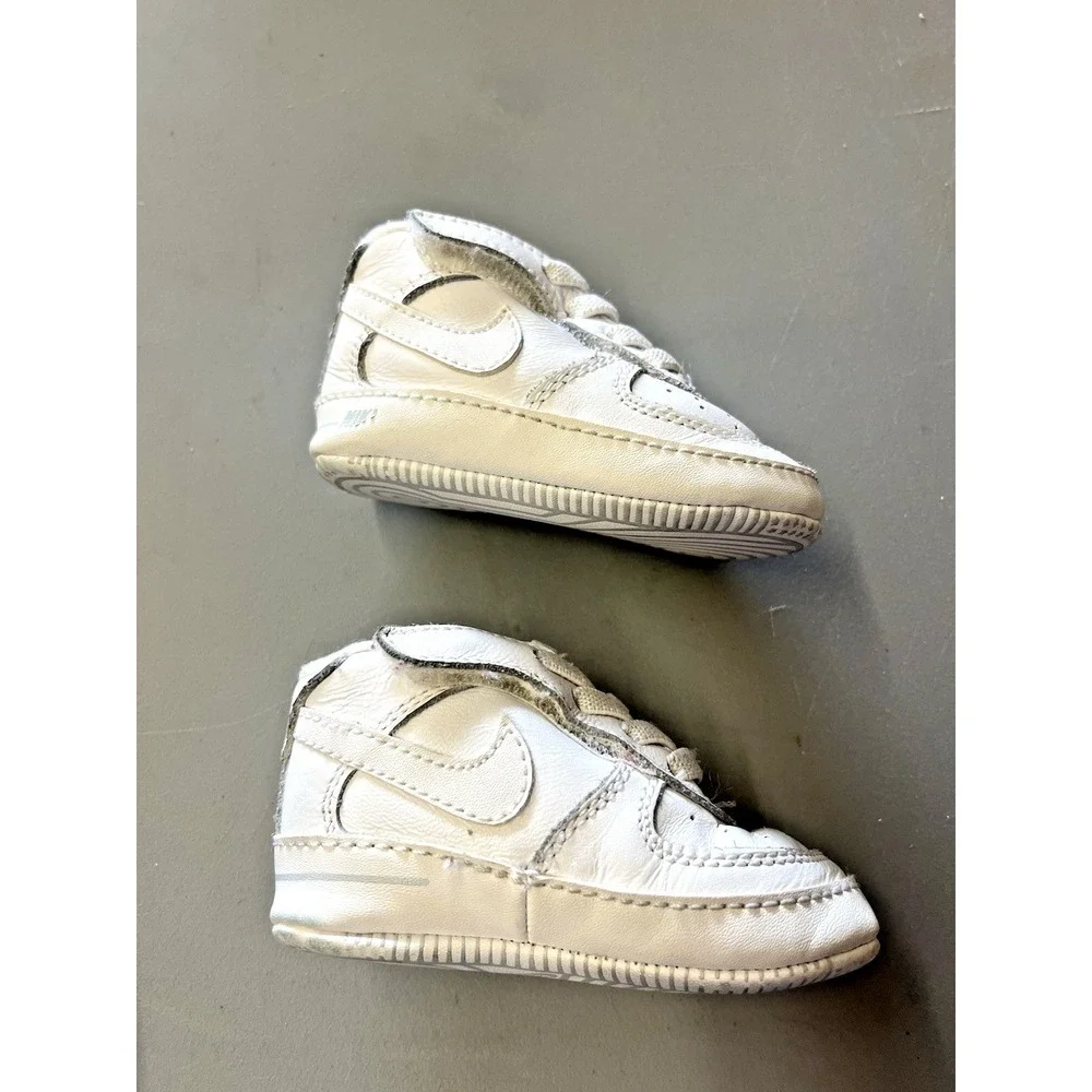Nike Air Force 1 Crib Shoe Newborn Baby 2C White Boys Girls Infant Sneaker Shoes - Picture 7 of 11